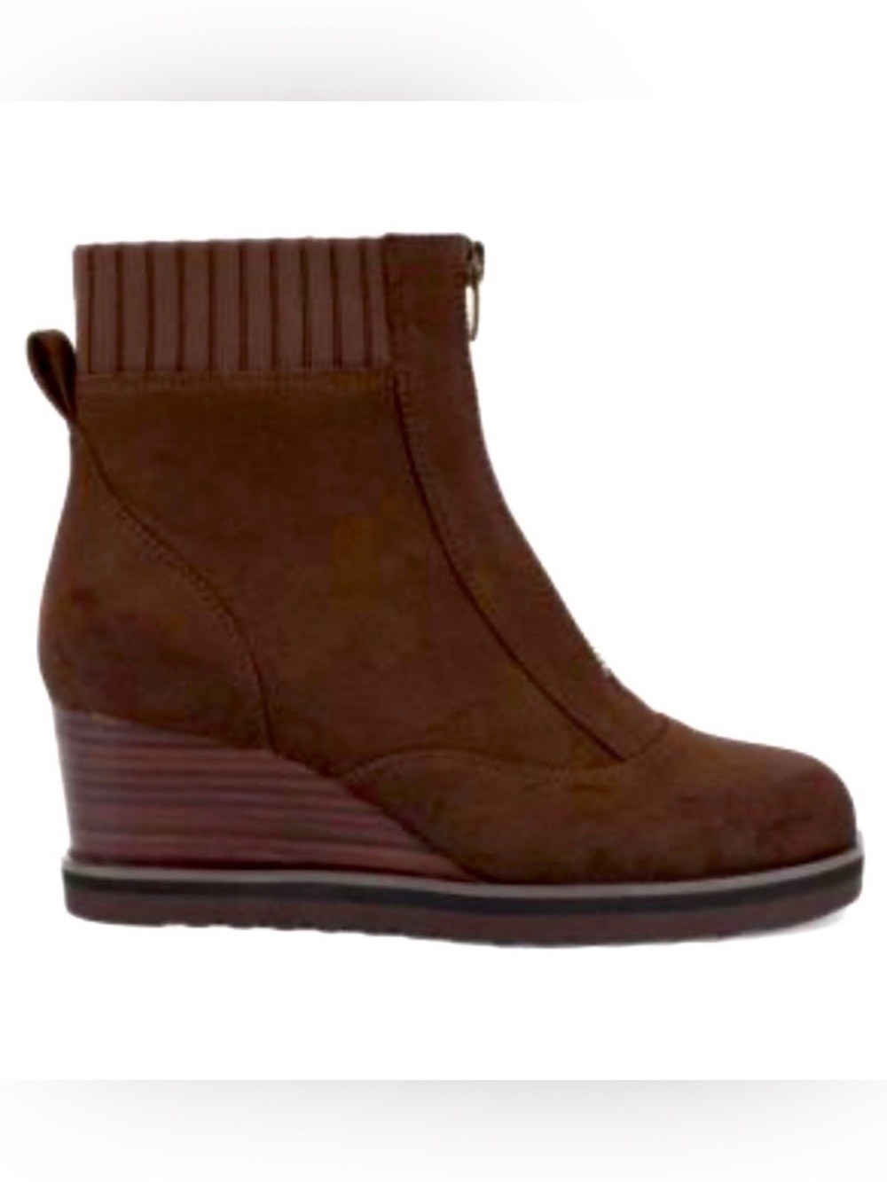Brand New Wedge Zip Booties - size W 9.5